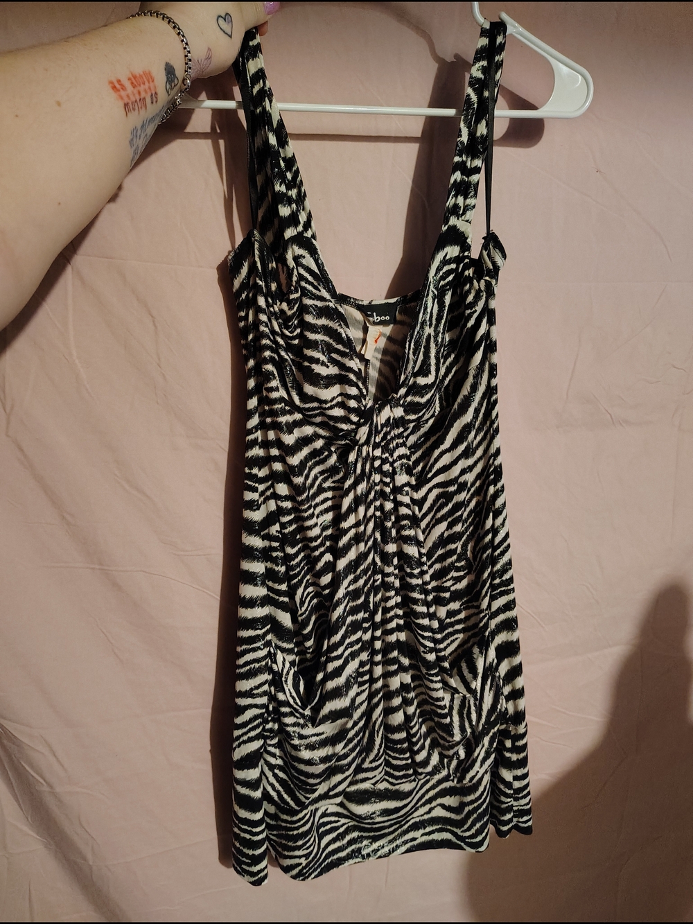 Taboo Zebra Print Cami Tank - Black & White